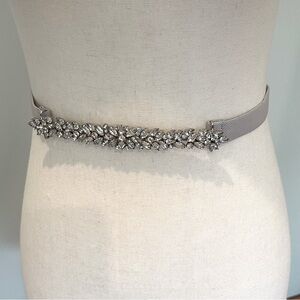 BCBG MaxAzria Silver Rhinestone Belt